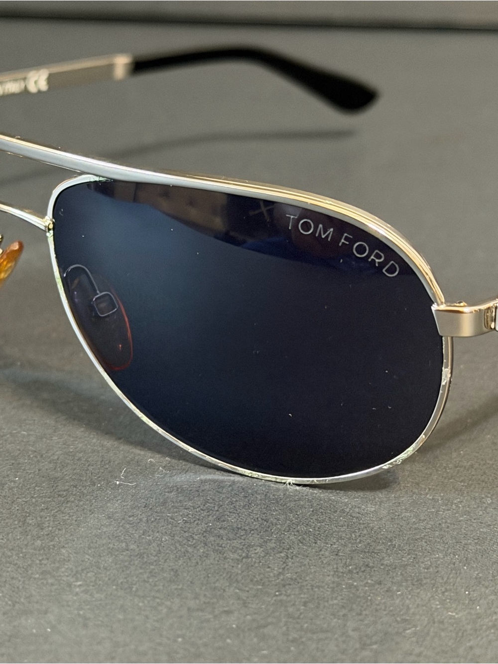 Tom Ford Mathias TF145 Aviator Sunglasses Silver Metal Frame dark Mirrored Lens